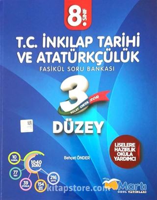 8. Sınıf T. C. İnkılap Tarihi ve Atatürkçülük 3 Düzey Fasikül Soru Bankası