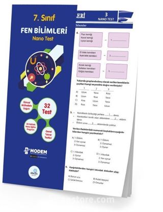 7. Sınıf Fen Bilimleri Nano Test (Yaprak Test)