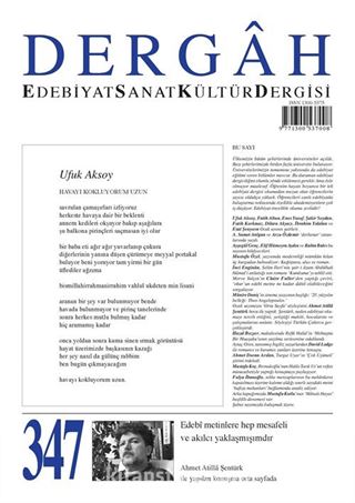 Dergah Edebiyat Sanat Kültür Dergisi Sayı:347 Ocak 2019