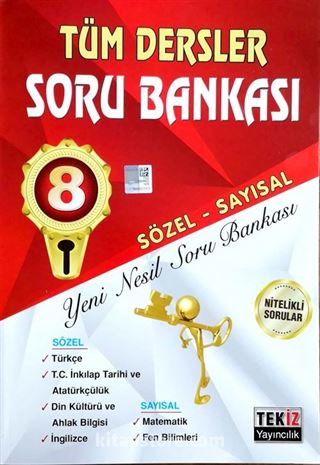 8. Sınıf Tüm Dersler Sözel Sayısal Soru Bankası