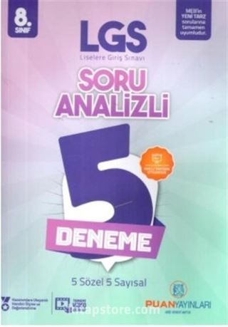 8. Sınıf LGS Soru Analizli 5 Deneme