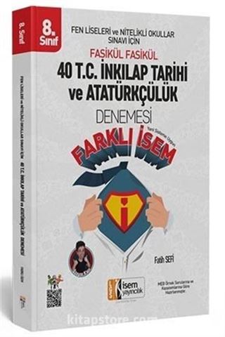 2019 LGS Farklı İsem 8. Sınıf TC İnkılap Tarihi ve Atatürkçülük 40 Deneme