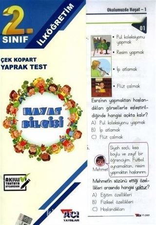 2. Sınıf Hayat Bilgisi Çek Kopart Yaprak Test