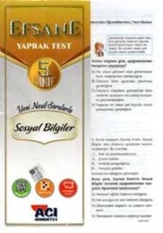 5. Sınıf Sosyal Bilgiler Çek Kopart Yaprak Test