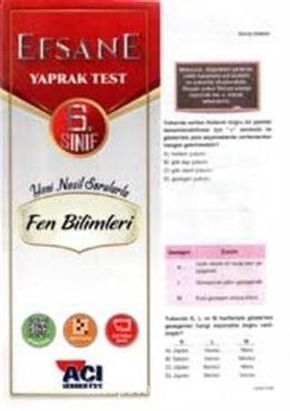 6. Sınıf Fen Bilimleri Çek Kopart Yaprak Test