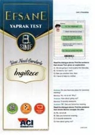 8. Sınıf İngilizce Çek Kopart Yaprak Test