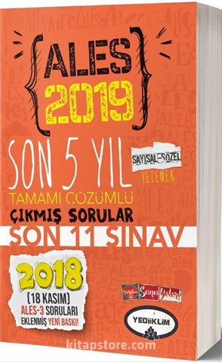 2019 ALES Son 5 Yıl Tamamı Çözümlü Çıkmış Sorular (15 Kasım ALES 3 Ekli)