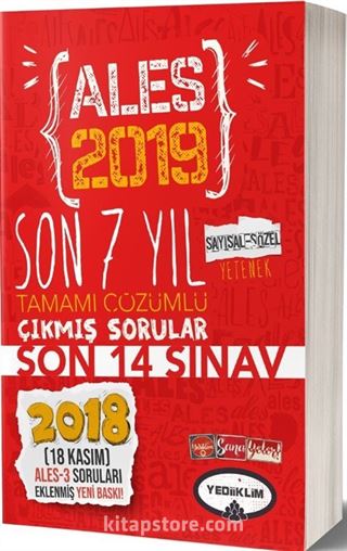 2019 Ales Son 7 Yıl Tamamı Çözümlü Çıkmış Sorular (18 Kasım Ales-3 Ekli)