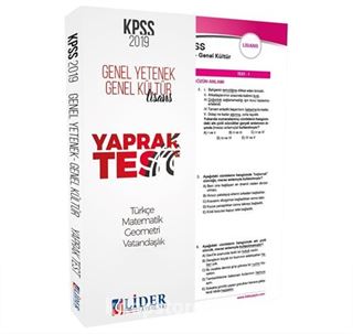 2019 Genel Kültür Genel yetenek Türkçe-Matematik-Geometri-Vatandaşlık Çek Kopar Yaprak Test