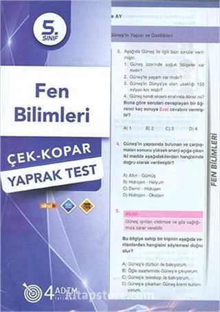 5.Sınıf Fen Bilimleri Yaprak Test