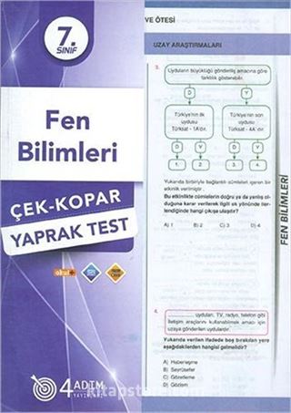 7. Sınıf Fen Bilimleri Çek Kopar Yaprak Test