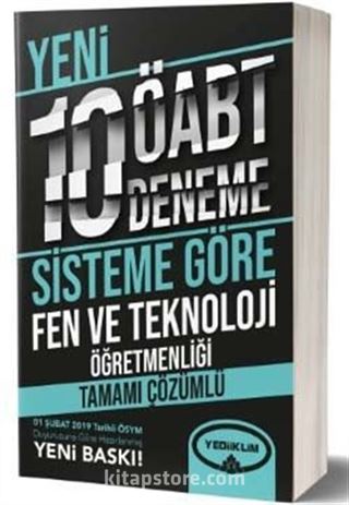 ÖABT Fen ve Teknoloji Öğretmenliği Tamamı Çözümlü 10 Deneme (75 Soruluk Yeni Sisteme Göre)