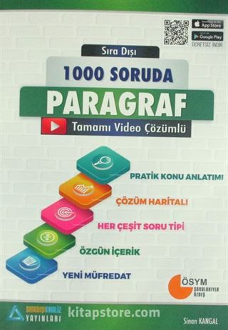 1000 Soruda Paragraf Tamamı Çözümlü Konu Anlatımlı Soru Bankası