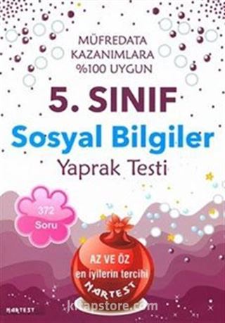 5. Sınıf Sosyal Bilgiler Yaprak Testi