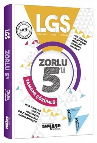 LGS Zorlu Tamamı Çözümlü 5 Deneme Sınavı