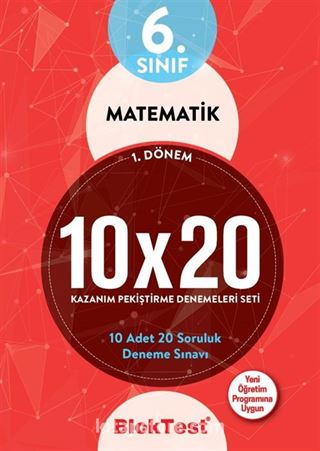 6. Sınıf 1. Dönem Matematik 10x20 Kazanım Pekiştirme Denemeleri Seti