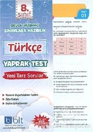 8. Sınıf Türkçe Yaprak Test