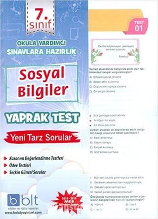 7.Sınıf Sosyal Bilgiler Yaprak Test