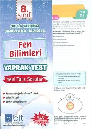 8.Sınıf Fen Bilimleri Yaprak Test