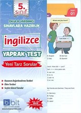 5.Sınıf İngilizce Yaprak Test