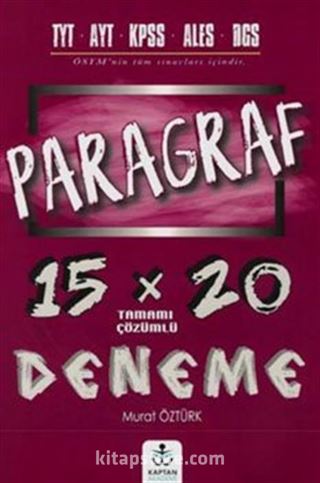 Paragraf 15 x 20 Tamamı Çözümlü Deneme