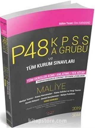 P48 KPSS A Grubu ve Tüm Kurum Sınavları Maliye Konu Anlatımlı