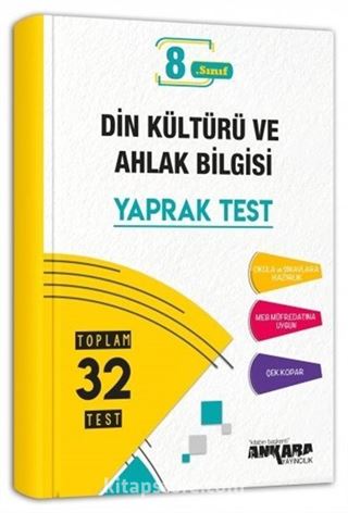 8. Sınıf Din Kültürü ve Ahlak Bilgisi Yaprak Test