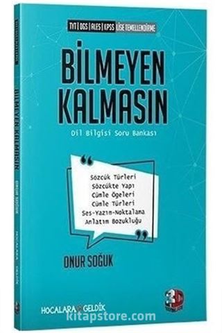 Bilmeyen Kalmasın Dil Bilgisi Soru Bankası