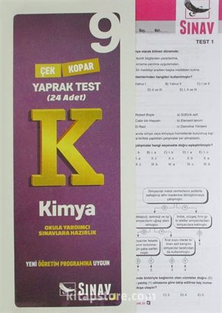 9. Sınıf Kimya Yaprak Test 24 Test