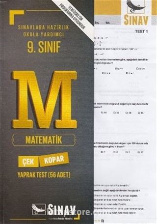 9. Sınıf Matematik Yaprak Test 56 Test