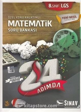 8. Sınıf LGS Matematik 24 Adımda Özel Konu Anlatımlı Soru Bankası