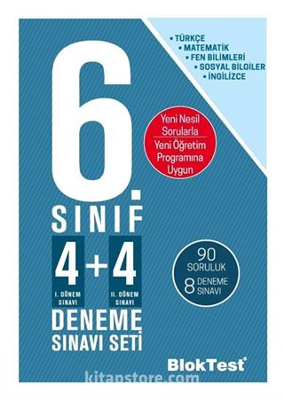 6. Sınıf 4+4 Deneme Sınavı Seti