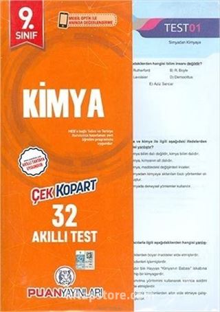 9. Sınıf Kimya Yaprak Test