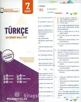 7. Sınıf Türkçe Yaprak Test