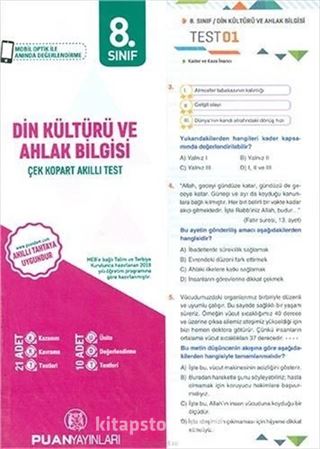 8. Sınıf Din Kültürü ve Ahlak Bilgisi Yaprak Test