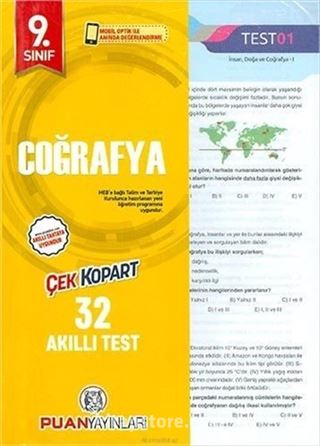 9. Sınıf Coğrafya Yaprak Test