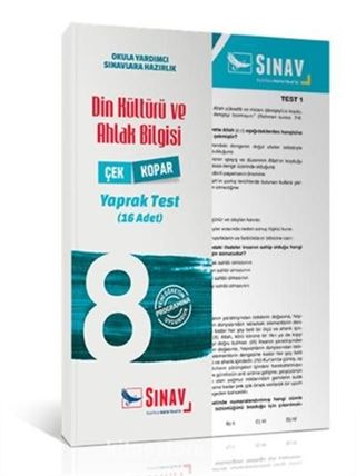 8. Sınıf Din Kültürü ve Ahlak Bilgisi Çek Kopar Yaprak Test 24 Adet