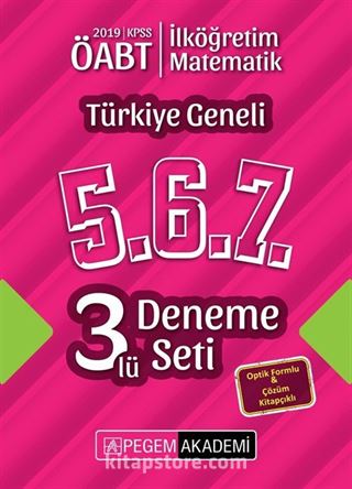 2019 KPSS ÖABT İlköğretim Matematik Öğretmenliği Türkiye Geneli Deneme (5.6.7) 3'lü Deneme Set