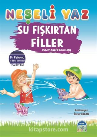 Neşeli Yaz Su Fışkırtan Filler