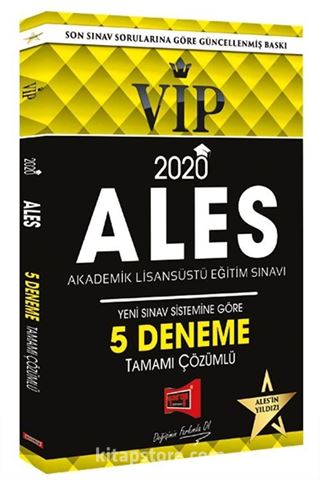 2020 ALES VIP Yeni Sınav Sistemine Göre Tamamı Çözümlü 5 Deneme