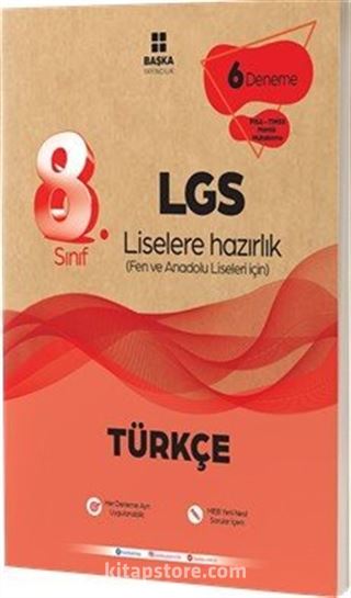 2019 LGS 8.Sınıf Türkçe 6 Branş Deneme