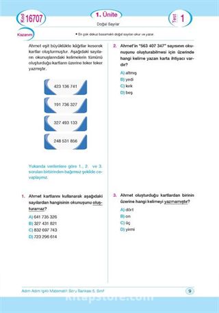 5. Sınıf Matematik Soru Bankası, Adım Adım Işıklı