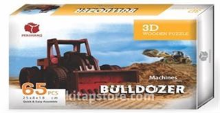 Ahşap Buldozer 3 Boyutlu Yapboz (65 Parça)