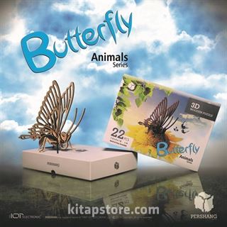 Ahşap Butterfly Kelebek 3 Boyutlu Yapboz (22 Parça)