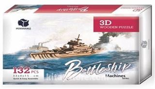 Savaş Gemisi (Battleship) 3 Boyutlu Yapboz Ahşap (132 PArça)