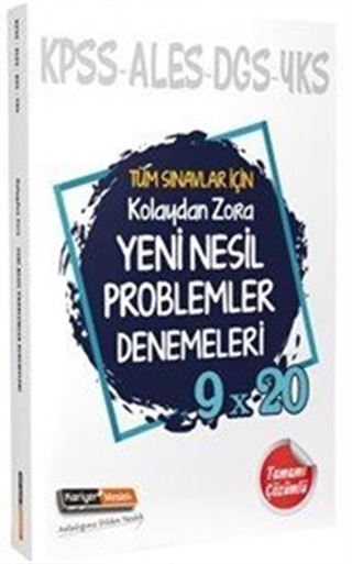 2020 Tüm Sınavlar İçin Kolaydan Zora Yeni Nesil Çözümlü Problemler Denemeleri