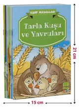 Ezop Masalları Seti 1 ve 2. Sınıflar için Düz Yazılı (10 Kitap Takım, Küçük Boy)