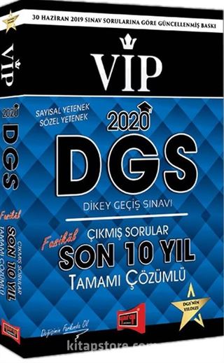 2020 DGS VIP Sayısal-Sözel Yetenek Son 10 Yıl Tamamı Çözümlü Fasikül Çıkmış Sorular