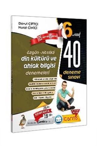 6. Sınıf Din Kültürü ve Ahlak Bilgisi 40 Deneme Sınavı