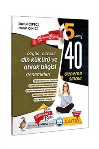 5. Sınıf Din Kültürü ve Ahlak Bilgisi 40 Deneme Sınavı